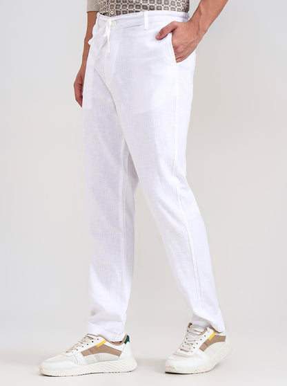 White Solid Regular Fit Track Pant | JadeBlue