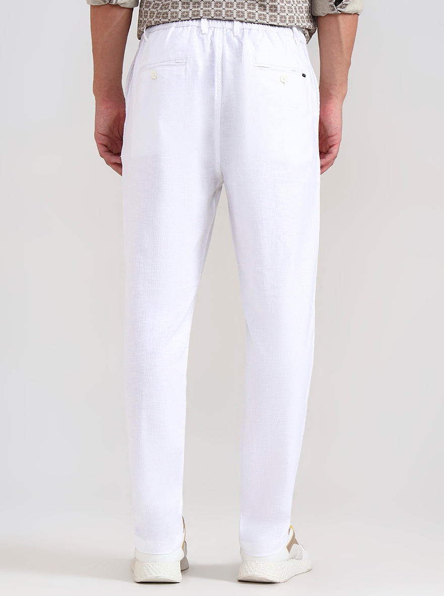 White Solid Regular Fit Track Pant | JadeBlue