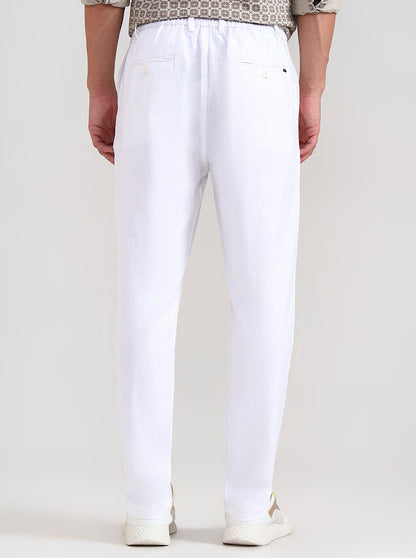 White Solid Regular Fit Track Pant | JadeBlue