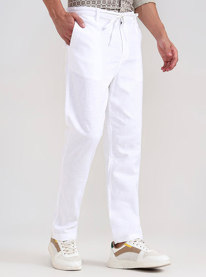 White Solid Regular Fit Track Pant | JadeBlue
