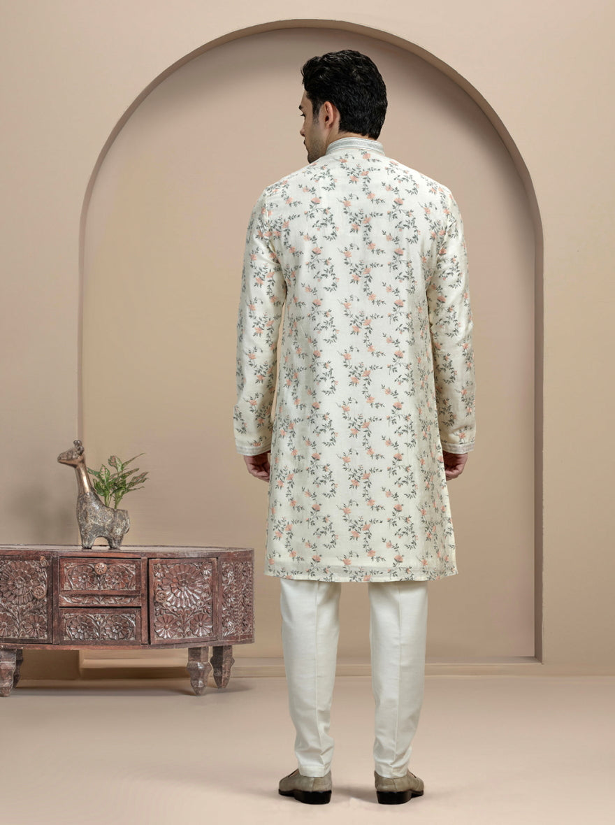 Cream Embroidered Kurta Pajama | TULA
