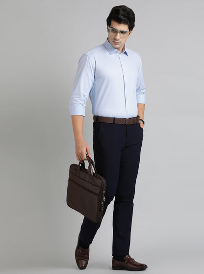 Blue Checked Regular Fit Formal Shirt | JadeBlue