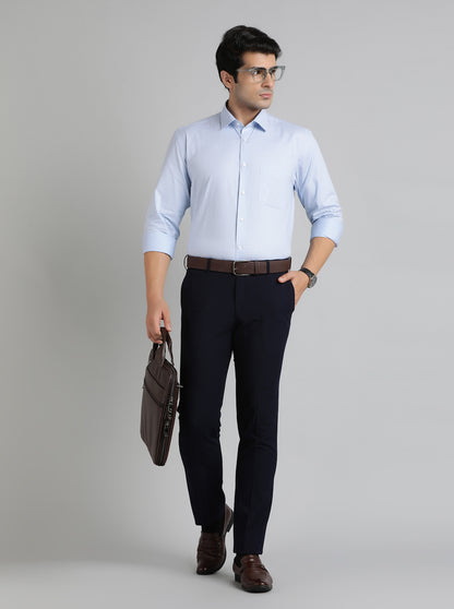 Blue Checked Regular Fit Formal Shirt | JadeBlue