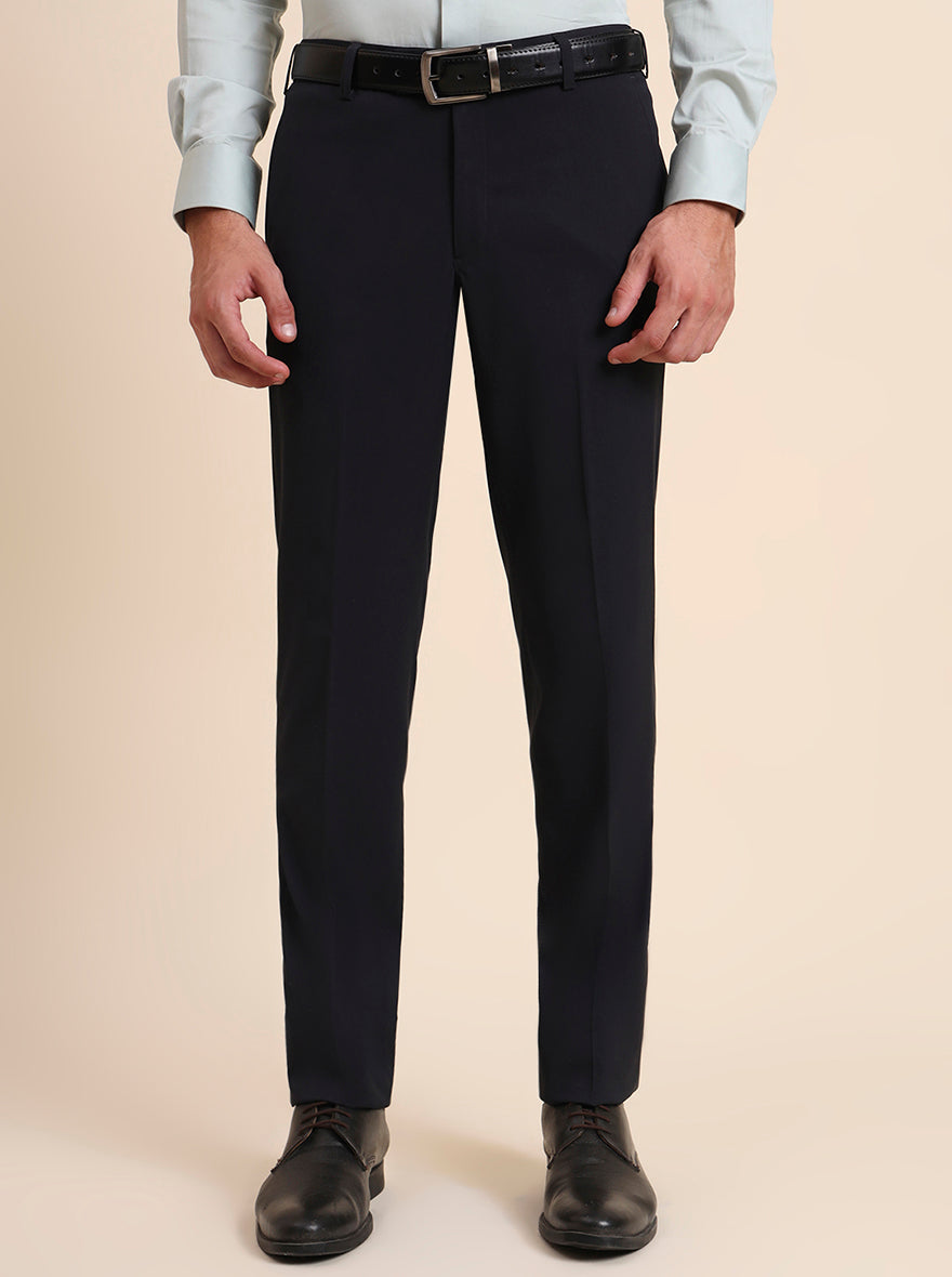 Grey Solid Slim Fit Formal Trouser | JB Studio