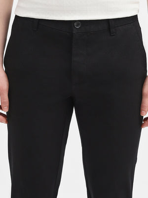 Black Solid Uno Fit Casual Trouser | JadeBlue