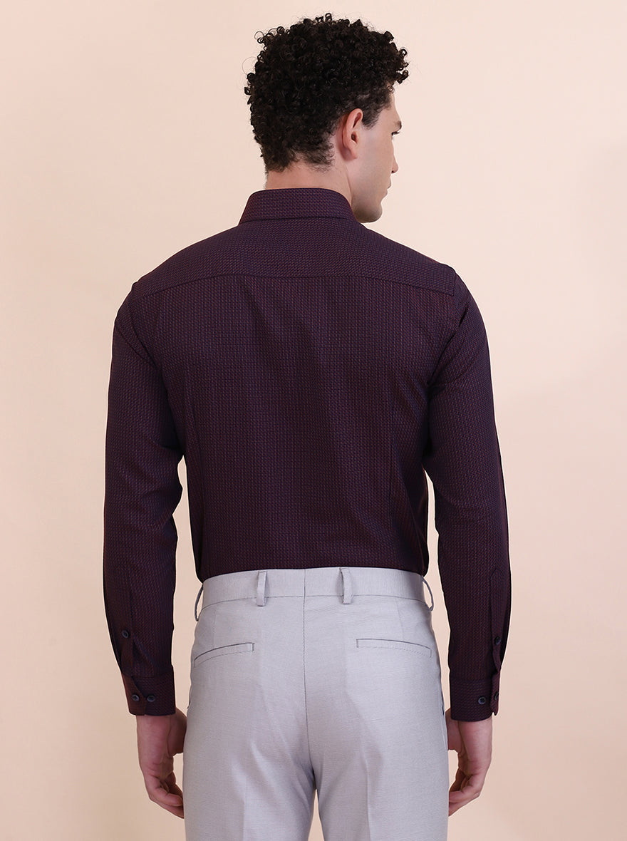 Maroon Solid Slim Fit Formal Shirt | Greenfibre