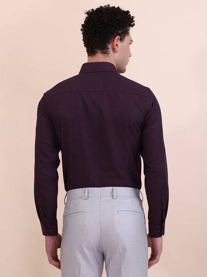 Maroon Solid Slim Fit Formal Shirt | Greenfibre