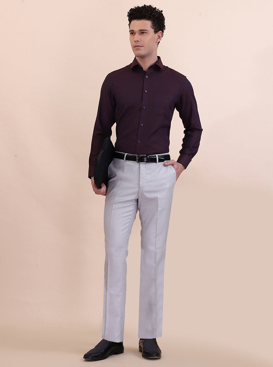 Maroon Solid Slim Fit Formal Shirt | Greenfibre