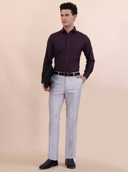 Maroon Solid Slim Fit Formal Shirt | Greenfibre