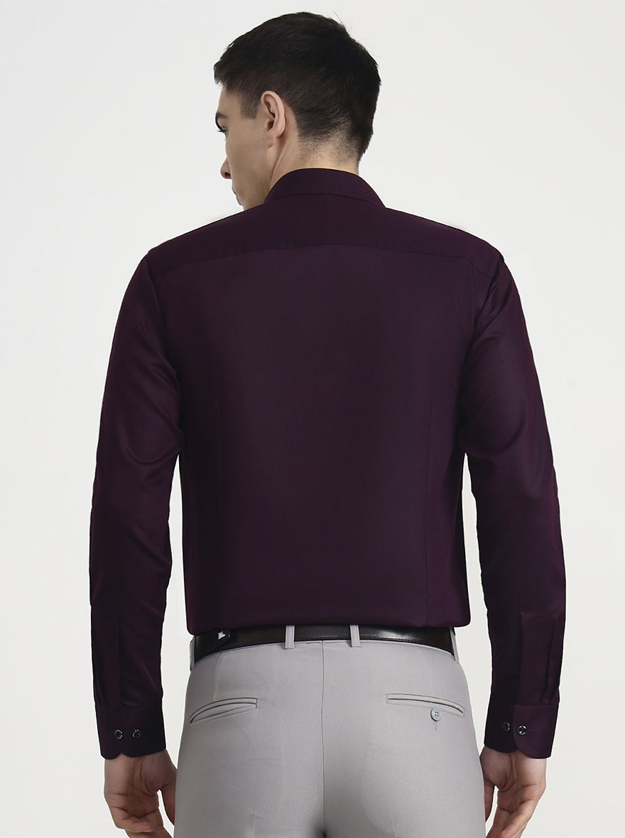 Wine Solid Slim Fit Party Wear Shirt | Wyre