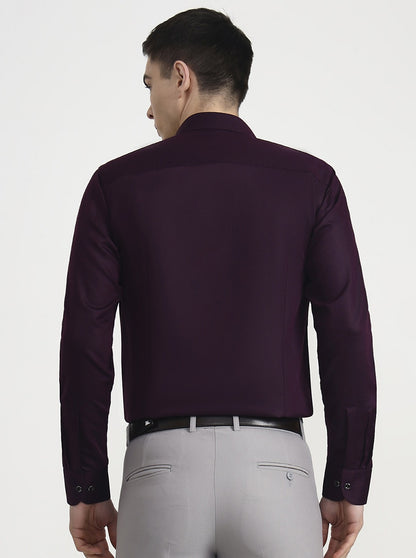 Wine Solid Slim Fit Party Wear Shirt | Wyre
