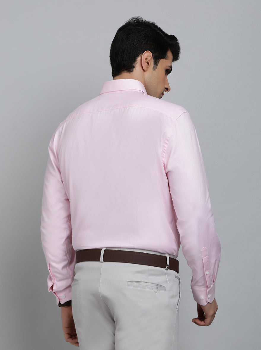Pink Solid Regular Fit Formal Shirt | JadeBlue