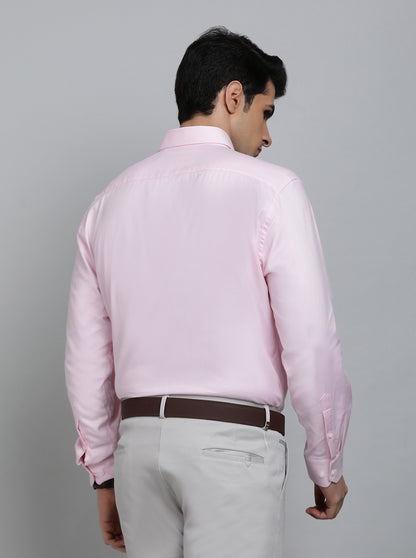 Pink Solid Regular Fit Formal Shirt | JadeBlue