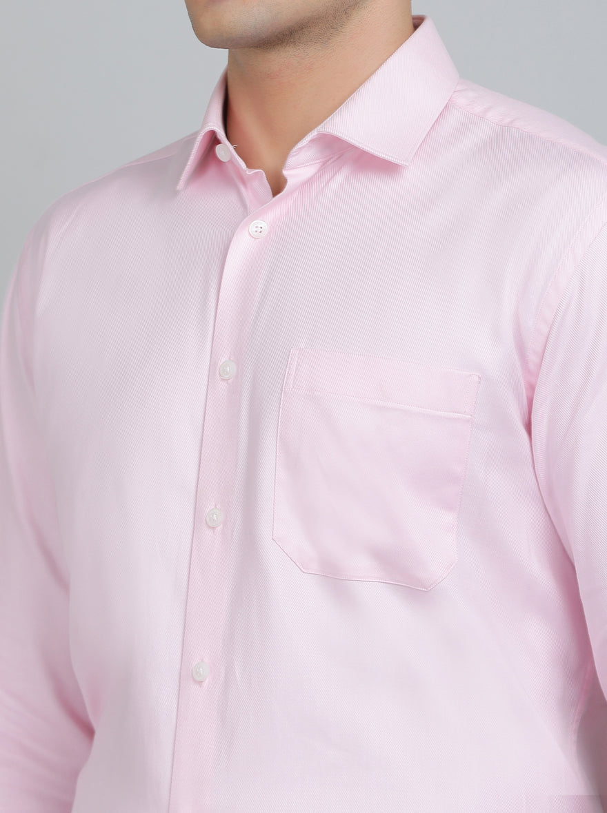 Pink Solid Regular Fit Formal Shirt | JadeBlue