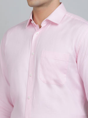 Pink Solid Regular Fit Formal Shirt | JadeBlue