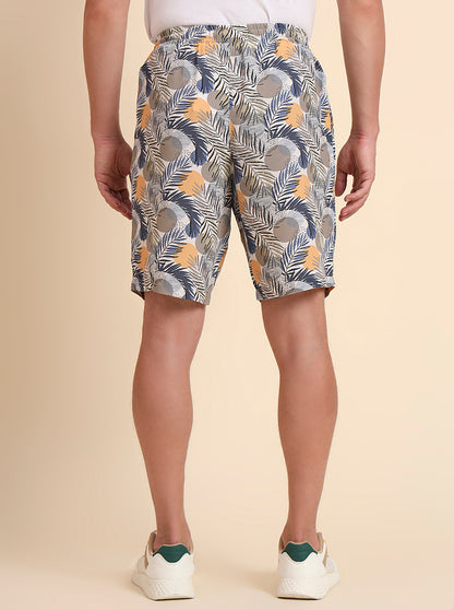 Cloud Cream Printed Regular Fit Shorts | JadeBlue
