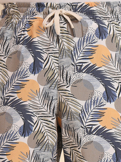 Cloud Cream Printed Regular Fit Shorts | JadeBlue
