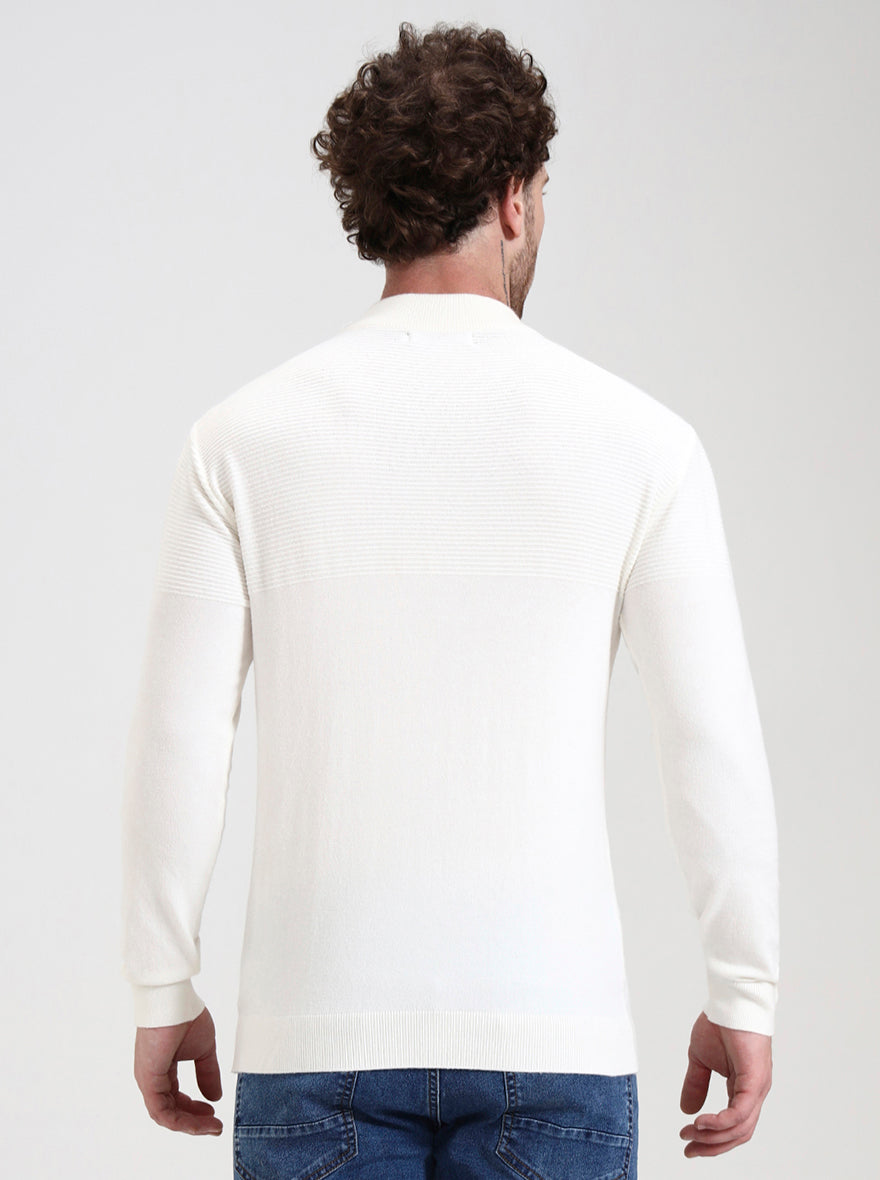 Cream Solid Slim Fit T-Shirt | JadeBlue
