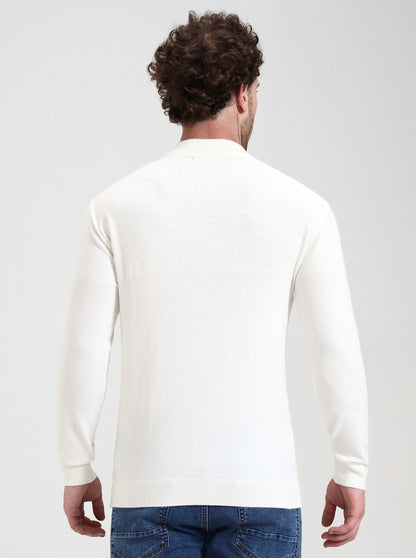 Cream Solid Slim Fit T-Shirt | JadeBlue