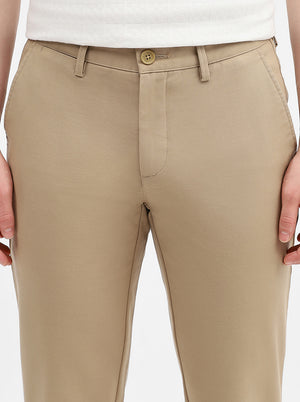 Camel Solid Uno Fit Casual Trouser | JadeBlue