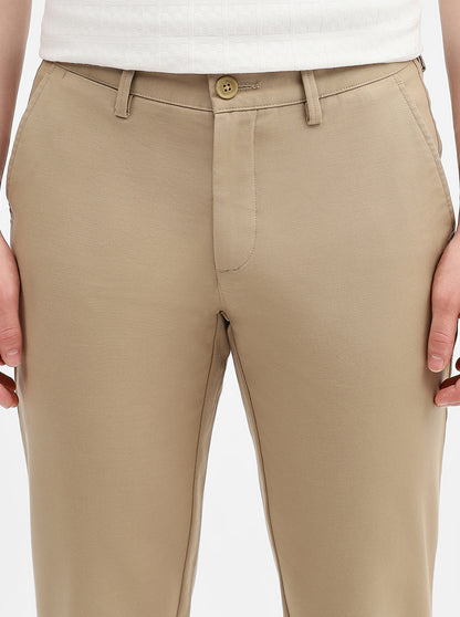 Camel Solid Uno Fit Casual Trouser | JadeBlue