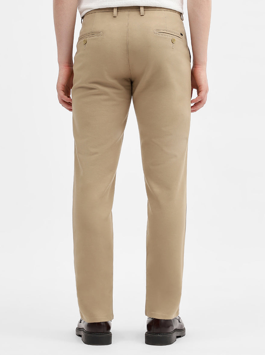 Camel Solid Uno Fit Casual Trouser | JadeBlue