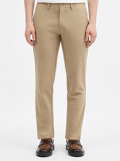 Camel Solid Uno Fit Casual Trouser | JadeBlue