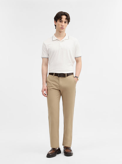 Camel Solid Uno Fit Casual Trouser | JadeBlue