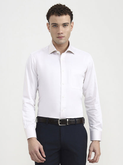 Cream Solid Slim Fit Formal Shirt | JadeBlue Super Luxe