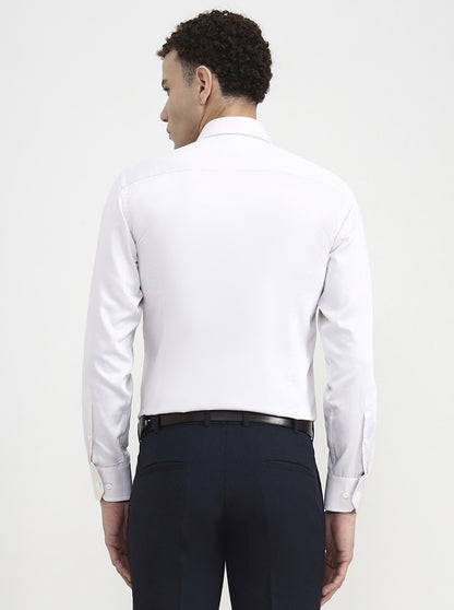 Cream Solid Slim Fit Formal Shirt | JadeBlue Super Luxe