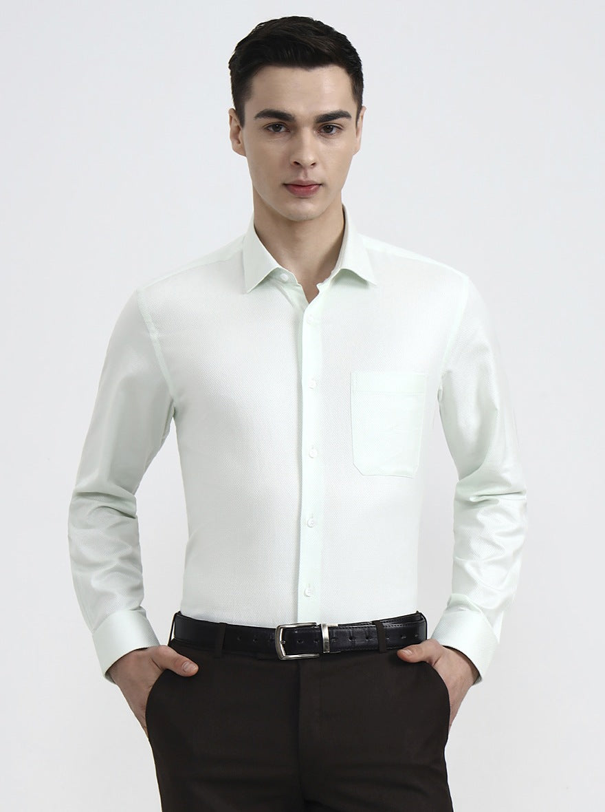Mint Solid Regular Fit Formal Shirt | JadeBlue