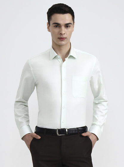 Mint Solid Regular Fit Formal Shirt | JadeBlue