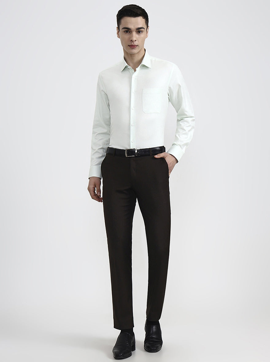 Mint Solid Regular Fit Formal Shirt | JadeBlue