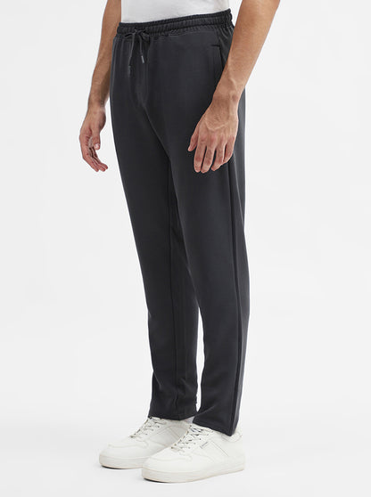 Charcoal Grey Striped Slim Fit Track Pant | JadeBlue