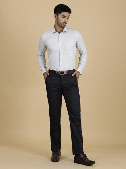 Light Green Checked Slim Fit Formal Shirt | Metal