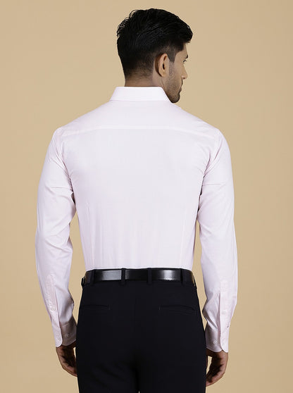 Pink Checked Slim Fit Formal Shirt | Metal