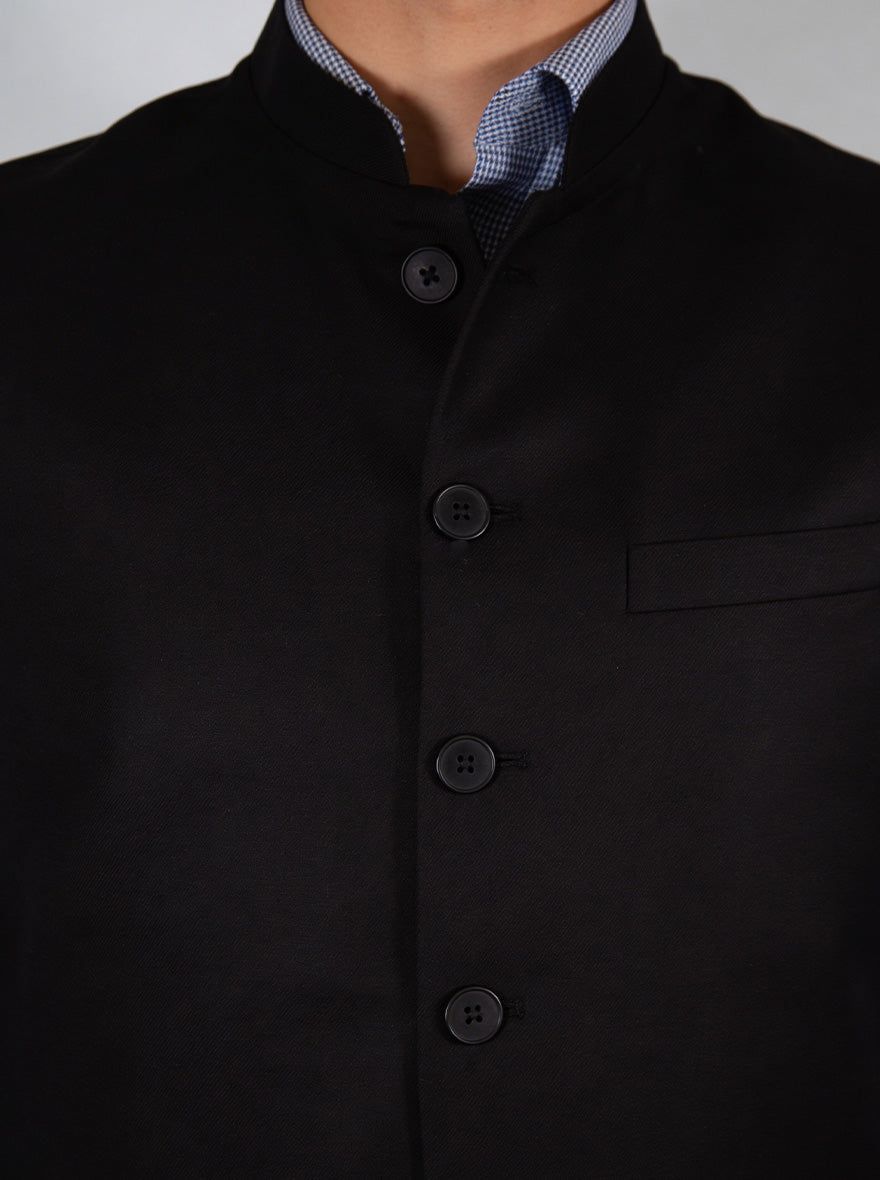 Black Solid  Waistcoat | Greenfibre