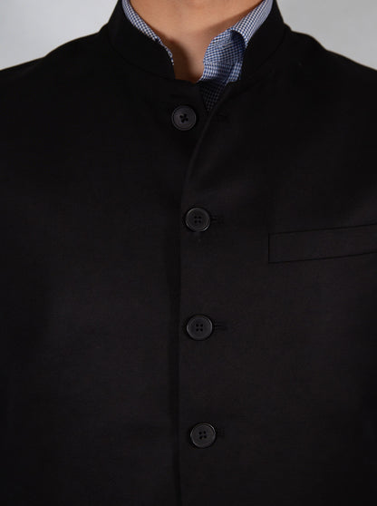 Black Solid  Waistcoat | Greenfibre
