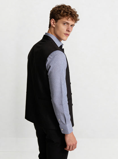 Black Solid  Waistcoat | Greenfibre