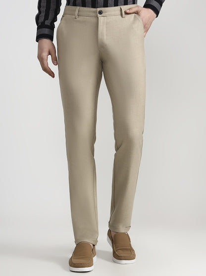 Fawn Solid Slim Fit Club Wear Trouser | Wyre