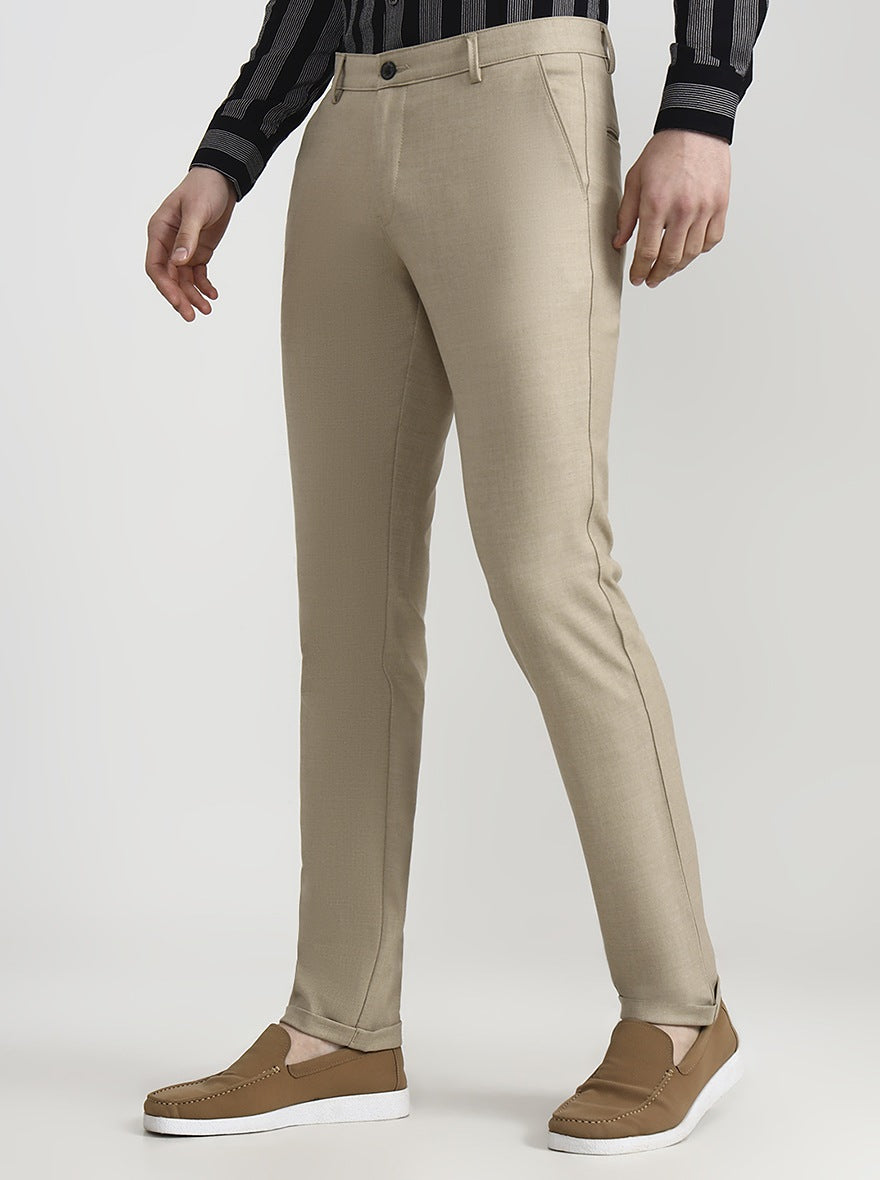 Fawn Solid Slim Fit Club Wear Trouser | Wyre