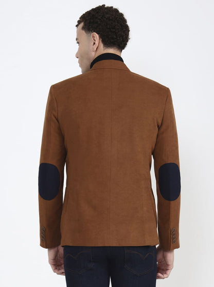 Brown Solid Regular Fit Blazer | JB X JB