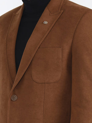 Brown Solid Regular Fit Blazer | JB X JB