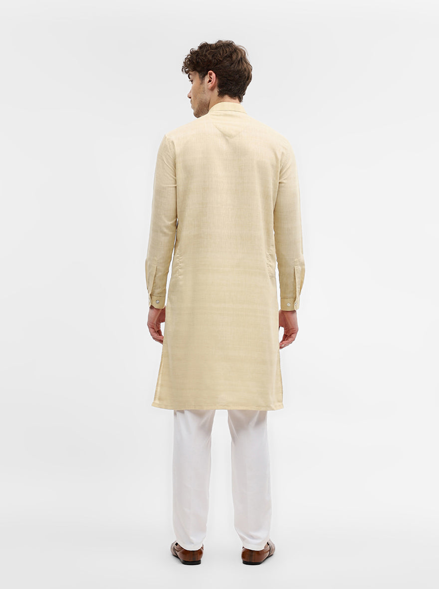 Fawn Solid Modi Kurta | JadeBlue