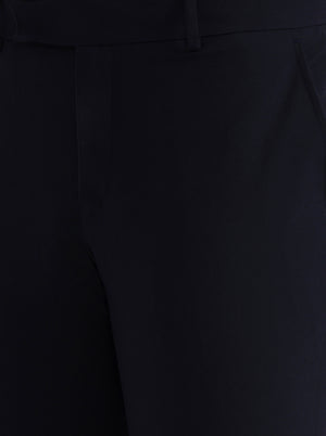 Blue Solid Slim Fit Formal Trouser | Metal