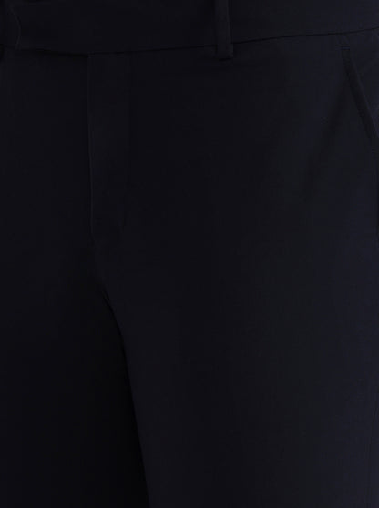 Blue Solid Slim Fit Formal Trouser | Metal