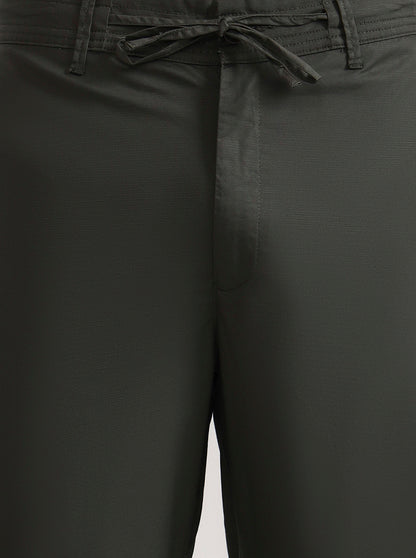 Olive Green Solid Slim Fit Track Pant | JadeBlue