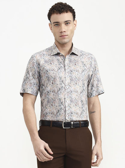 MultiColor Printed Slim Fit Formal Shirt | JadeBlue Super Luxe