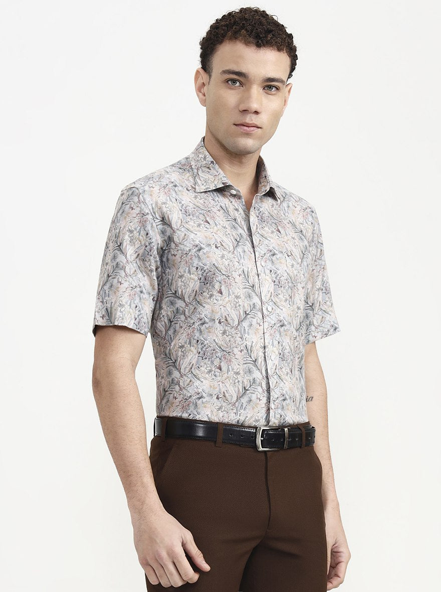 MultiColor Printed Slim Fit Formal Shirt | JadeBlue Super Luxe