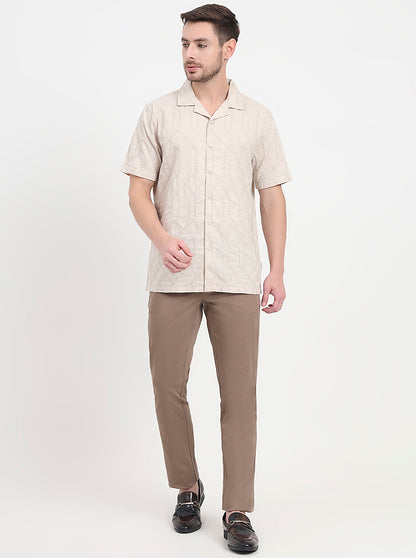 Natural Printed Slim Fit Casual Shirt | JadeBlue